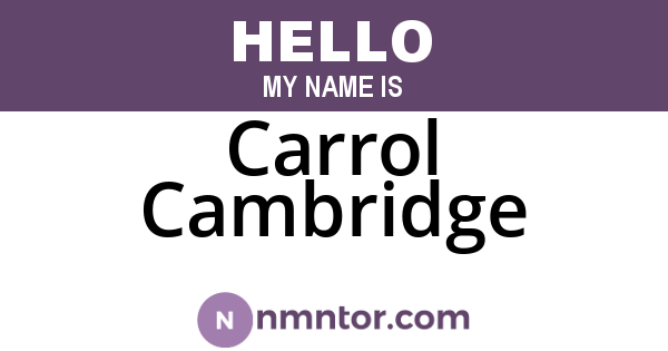 Carrol Cambridge