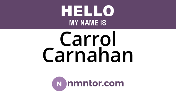 Carrol Carnahan