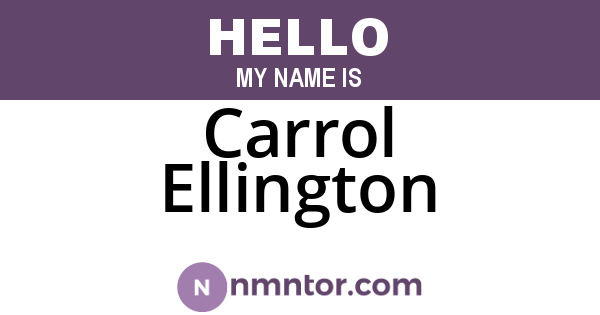 Carrol Ellington