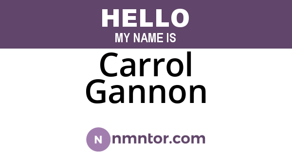Carrol Gannon