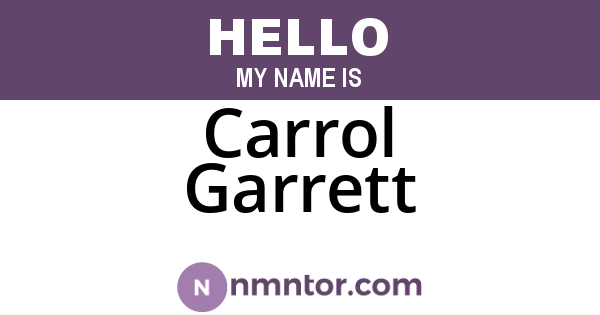 Carrol Garrett