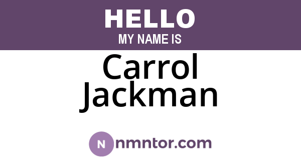 Carrol Jackman