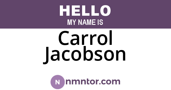 Carrol Jacobson