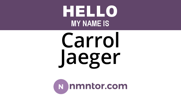 Carrol Jaeger