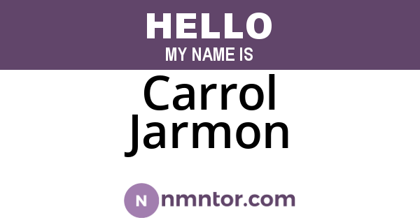 Carrol Jarmon