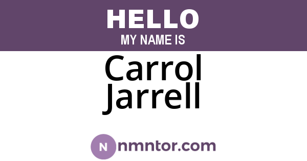 Carrol Jarrell
