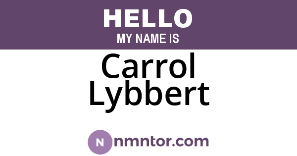 Carrol Lybbert