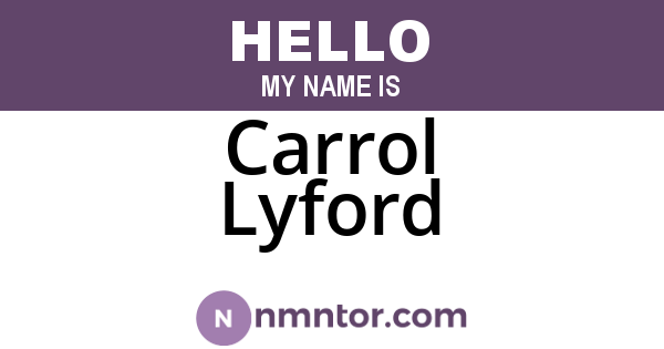 Carrol Lyford