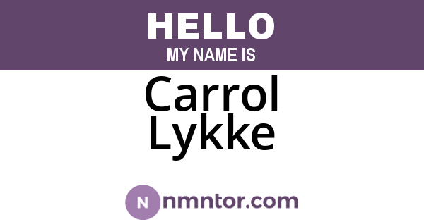 Carrol Lykke