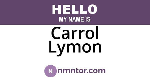Carrol Lymon