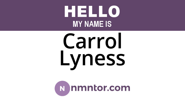 Carrol Lyness
