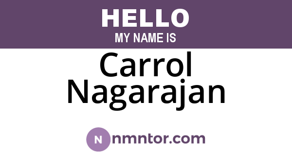 Carrol Nagarajan