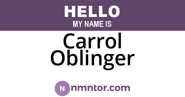 Carrol Oblinger