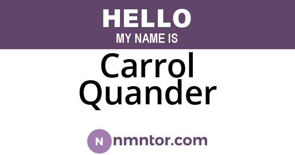 Carrol Quander