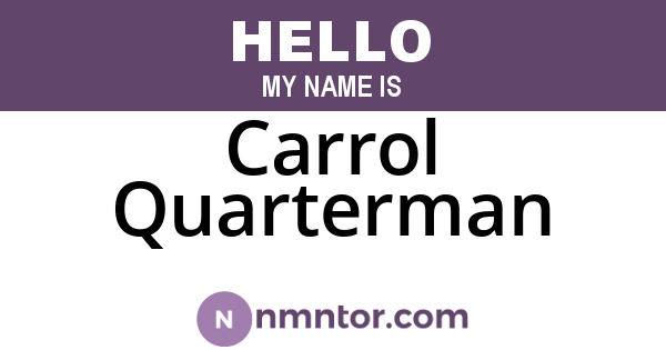 Carrol Quarterman