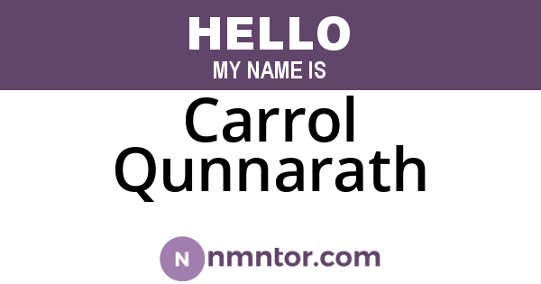 Carrol Qunnarath