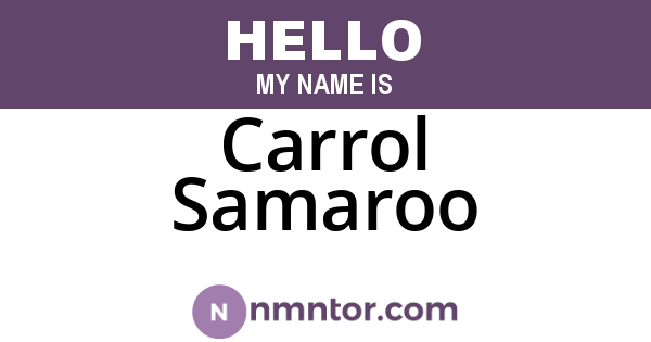 Carrol Samaroo