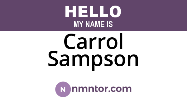 Carrol Sampson