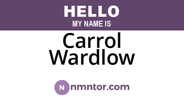 Carrol Wardlow