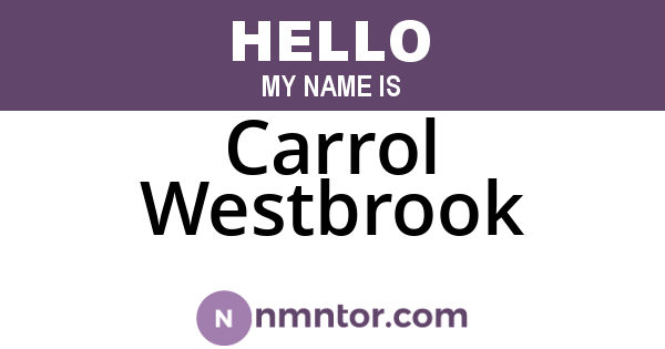 Carrol Westbrook
