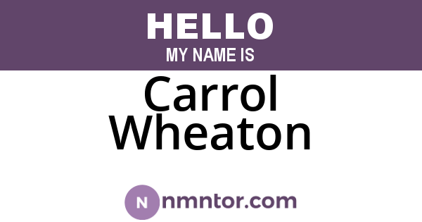 Carrol Wheaton