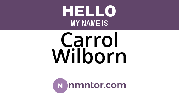 Carrol Wilborn
