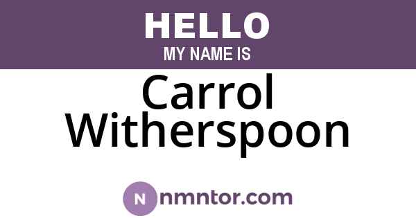 Carrol Witherspoon