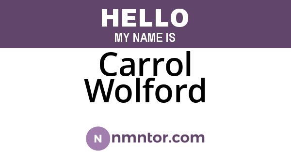 Carrol Wolford