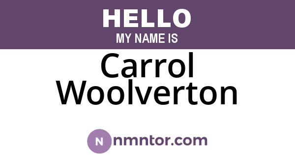 Carrol Woolverton