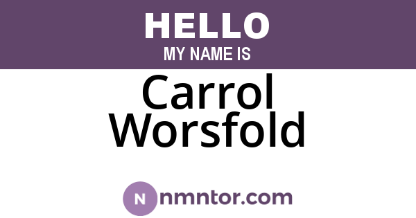 Carrol Worsfold