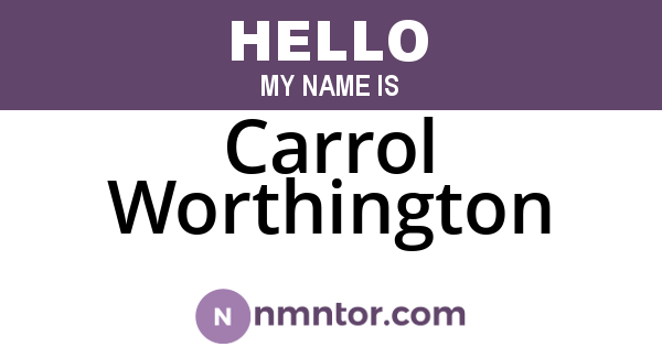 Carrol Worthington