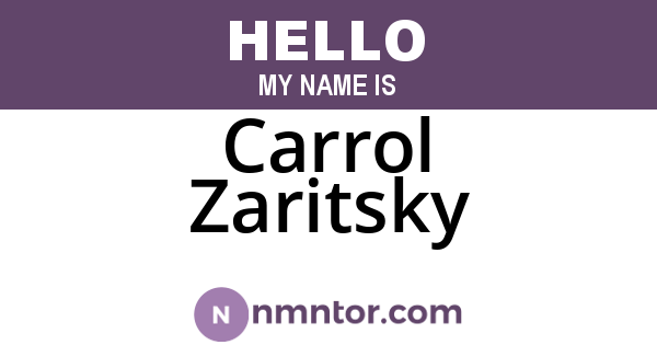 Carrol Zaritsky