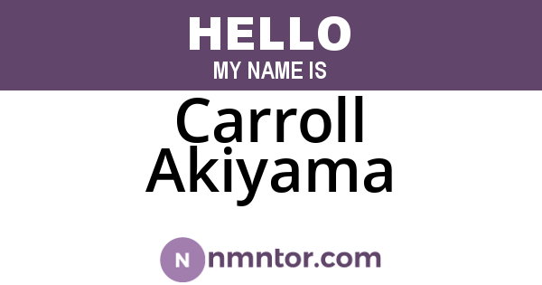 Carroll Akiyama