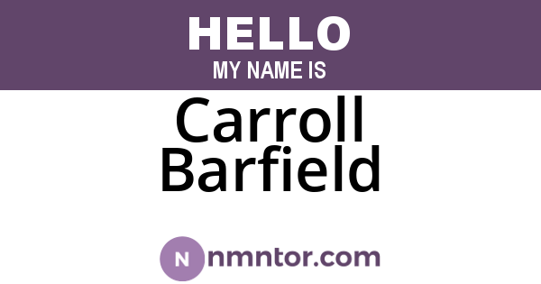 Carroll Barfield