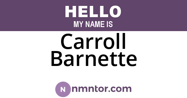 Carroll Barnette