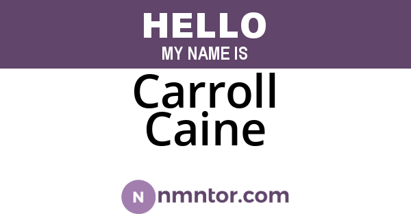 Carroll Caine