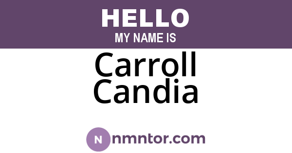 Carroll Candia