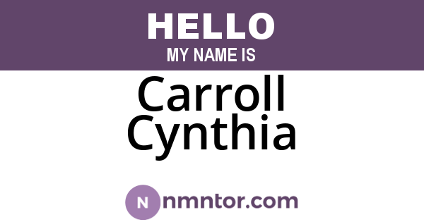 Carroll Cynthia