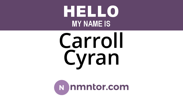 Carroll Cyran