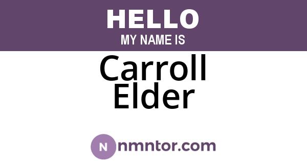 Carroll Elder
