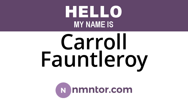 Carroll Fauntleroy