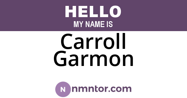 Carroll Garmon