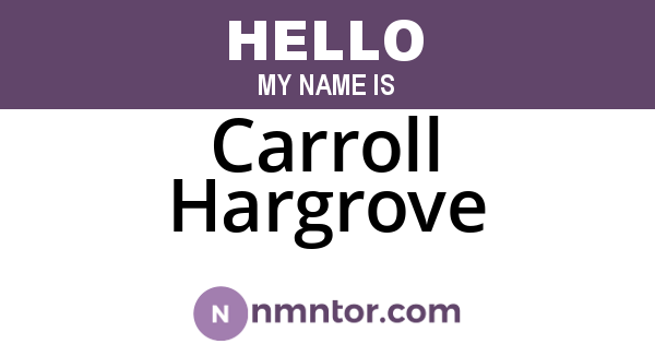 Carroll Hargrove