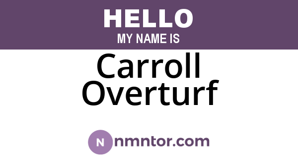 Carroll Overturf