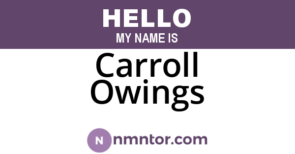 Carroll Owings