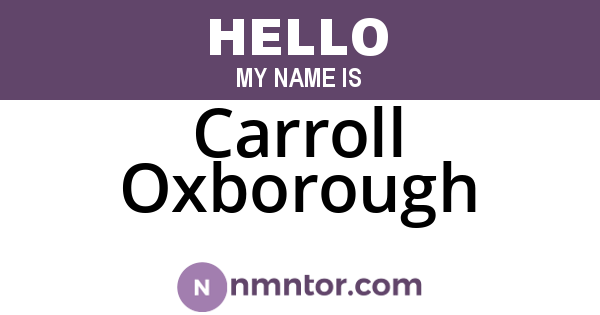 Carroll Oxborough