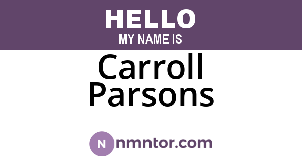 Carroll Parsons