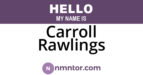 Carroll Rawlings