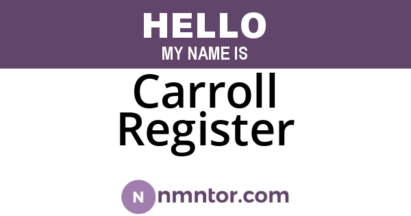 Carroll Register