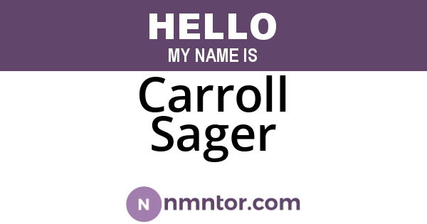 Carroll Sager